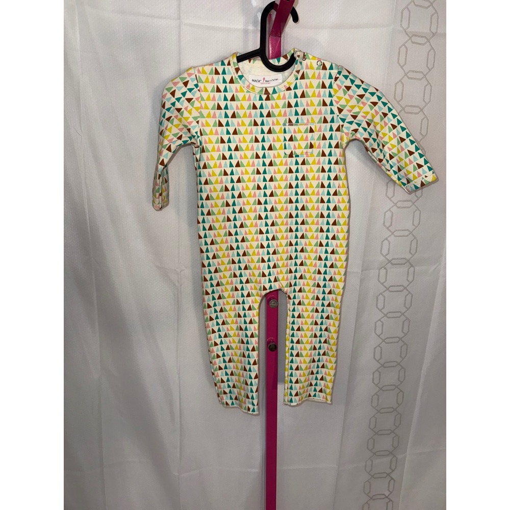 Magic Balloon Baby Romper Jumpsuit Geometric Triangle Print Long‎ Sleeve